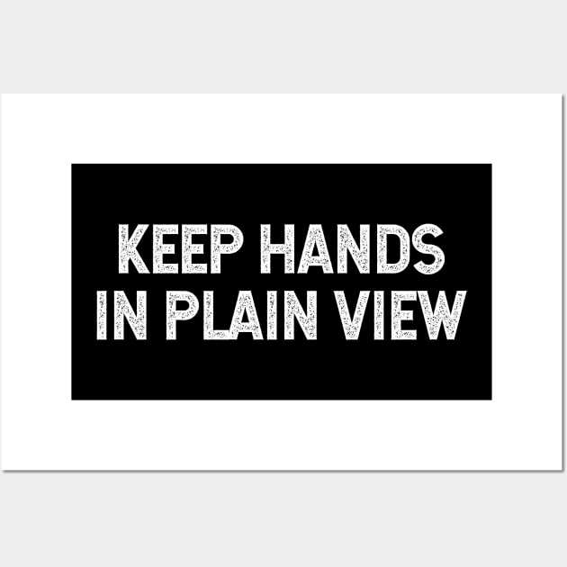 Keep Hands In Plain View Funny Saying Wall Art by All-About-Words